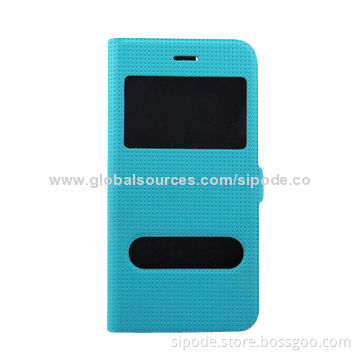 Leather Mobile Phone Case, Suitable for iPhone 6, Made of PU Leather